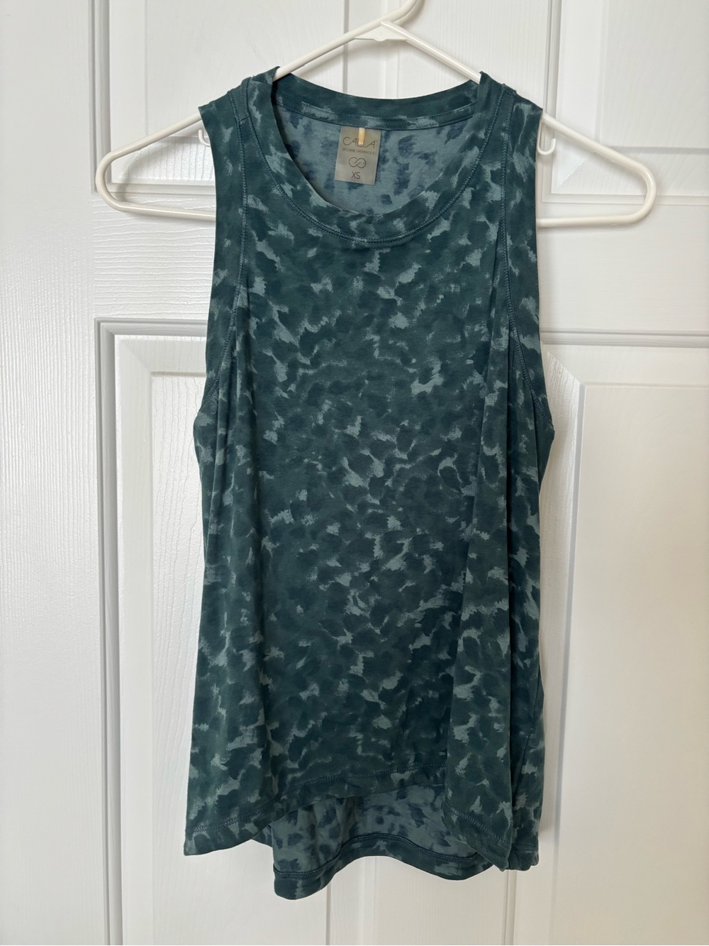 CALIA by Carrie Underwood Teal Green Printed Muscle Tank XS